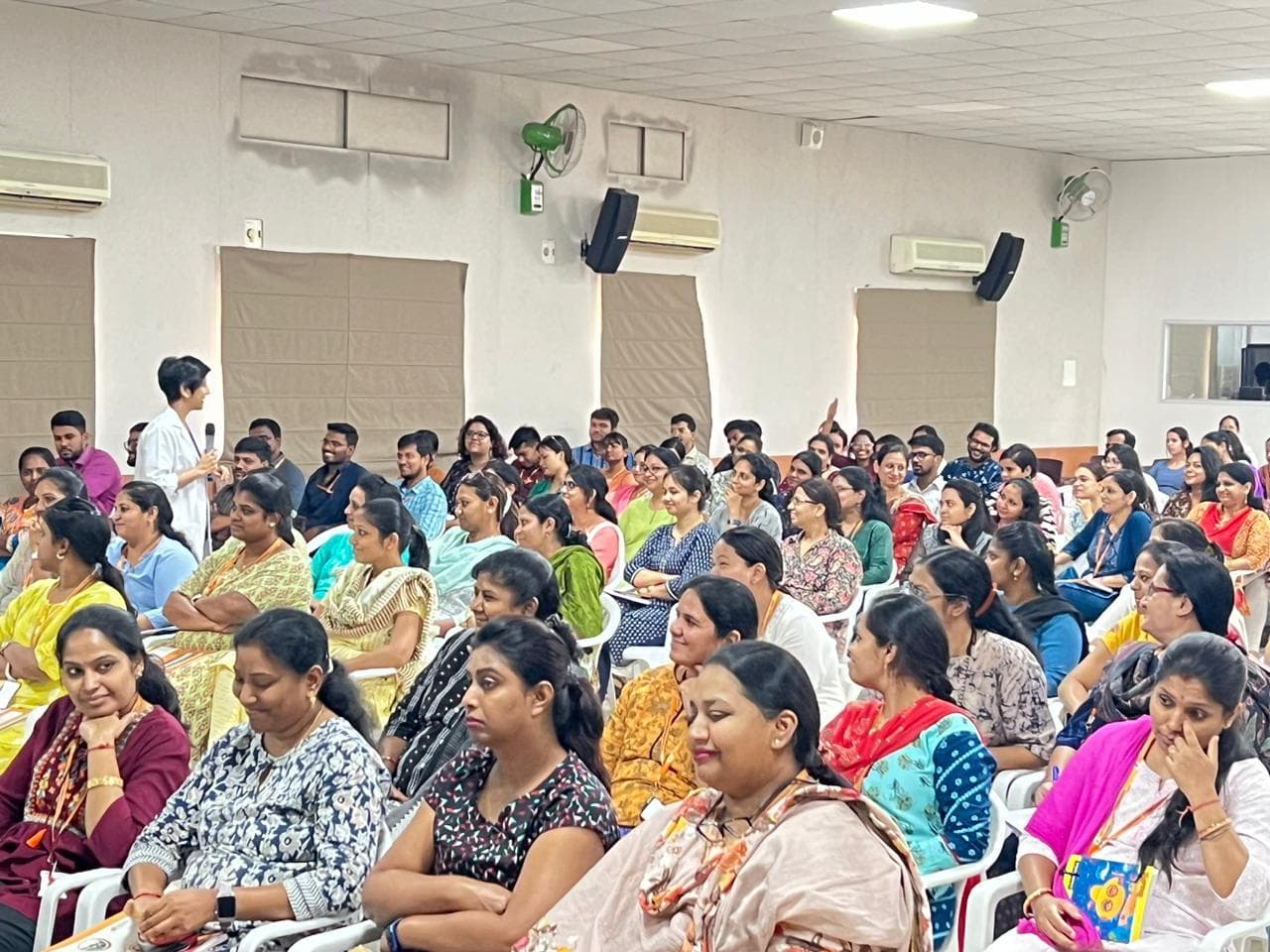 Dr. Rajeshwari Reddy creating social awareness at a women's health education session